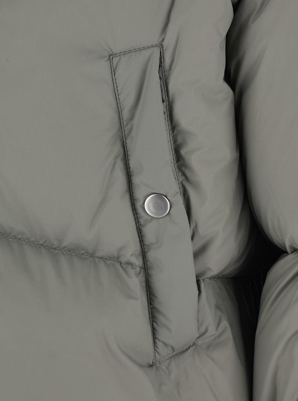 Rick Owens Women Down Jacket With High Collar And Long Sleeves In Gray Tech Fabric Unisex RICK OWENS