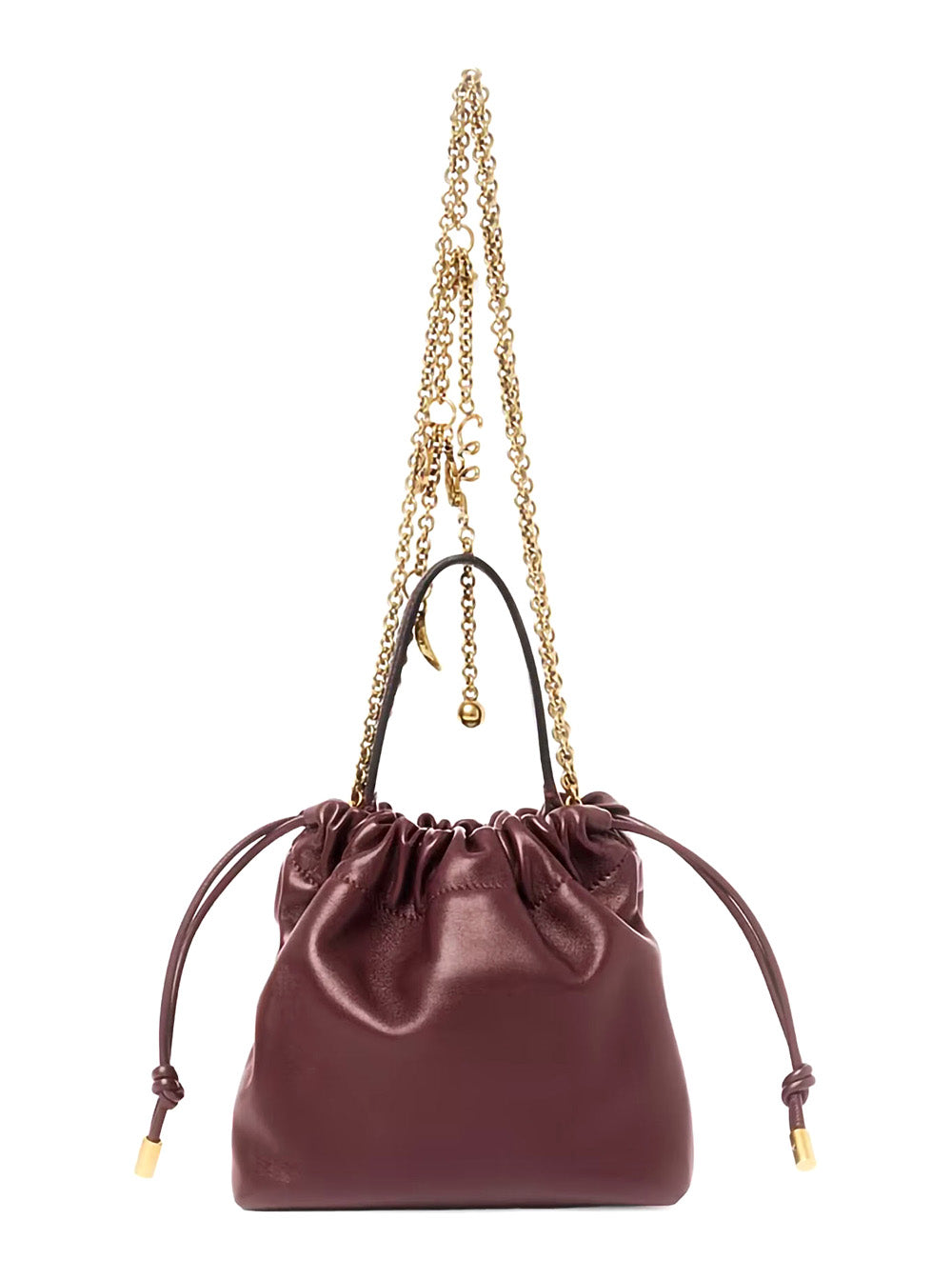 Chloé Women Bordeaux Nappa Handbag With Gold Metal Details CHLOE