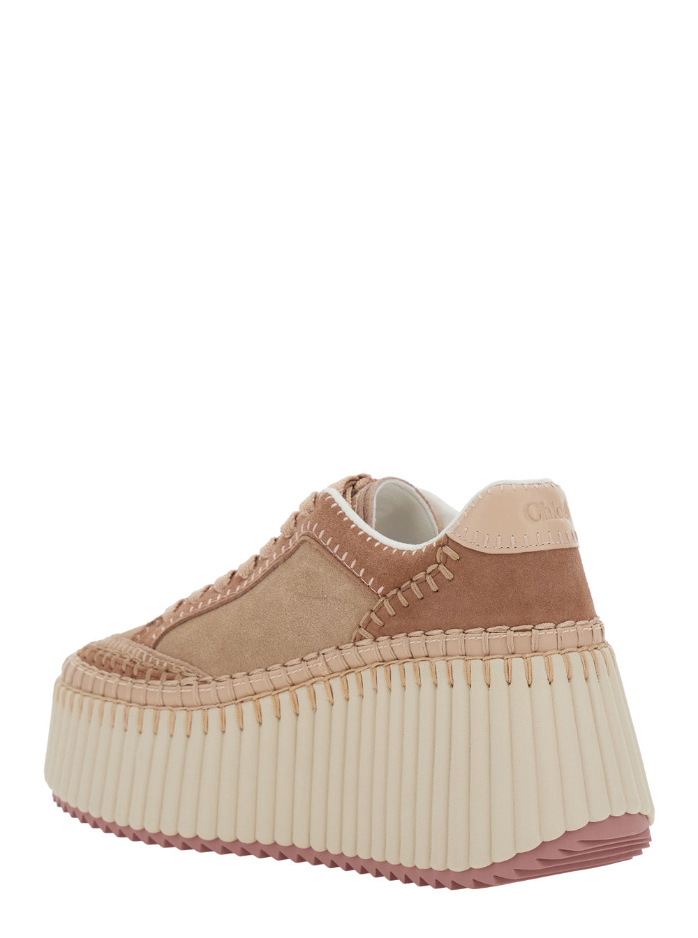 Chloé Women Pink Sneaker With Suede Detail CHLOE