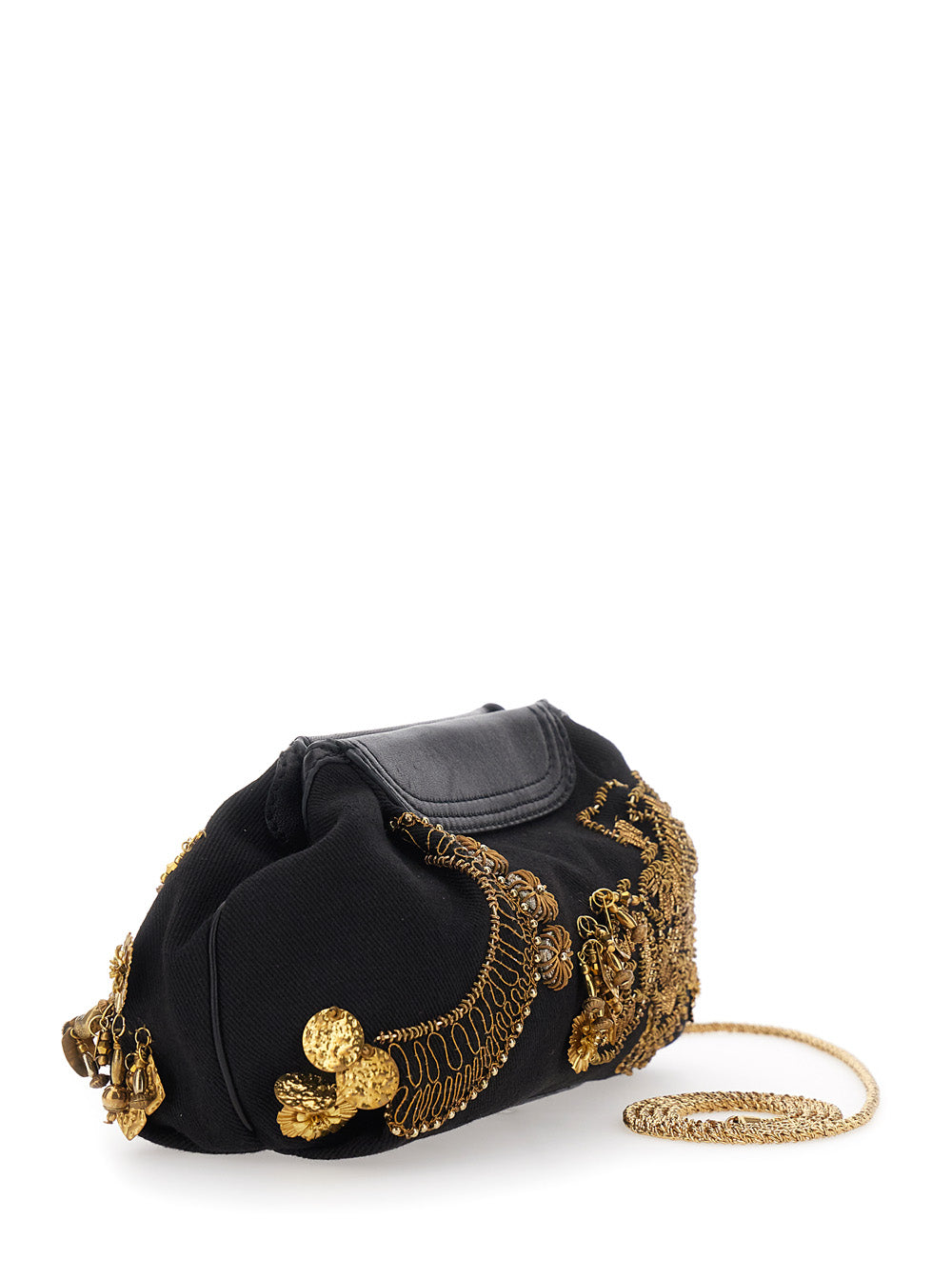 Dries Van Noten Women Clutch Blossom With Black Cotton Unisex DRIES VAN NOTEN