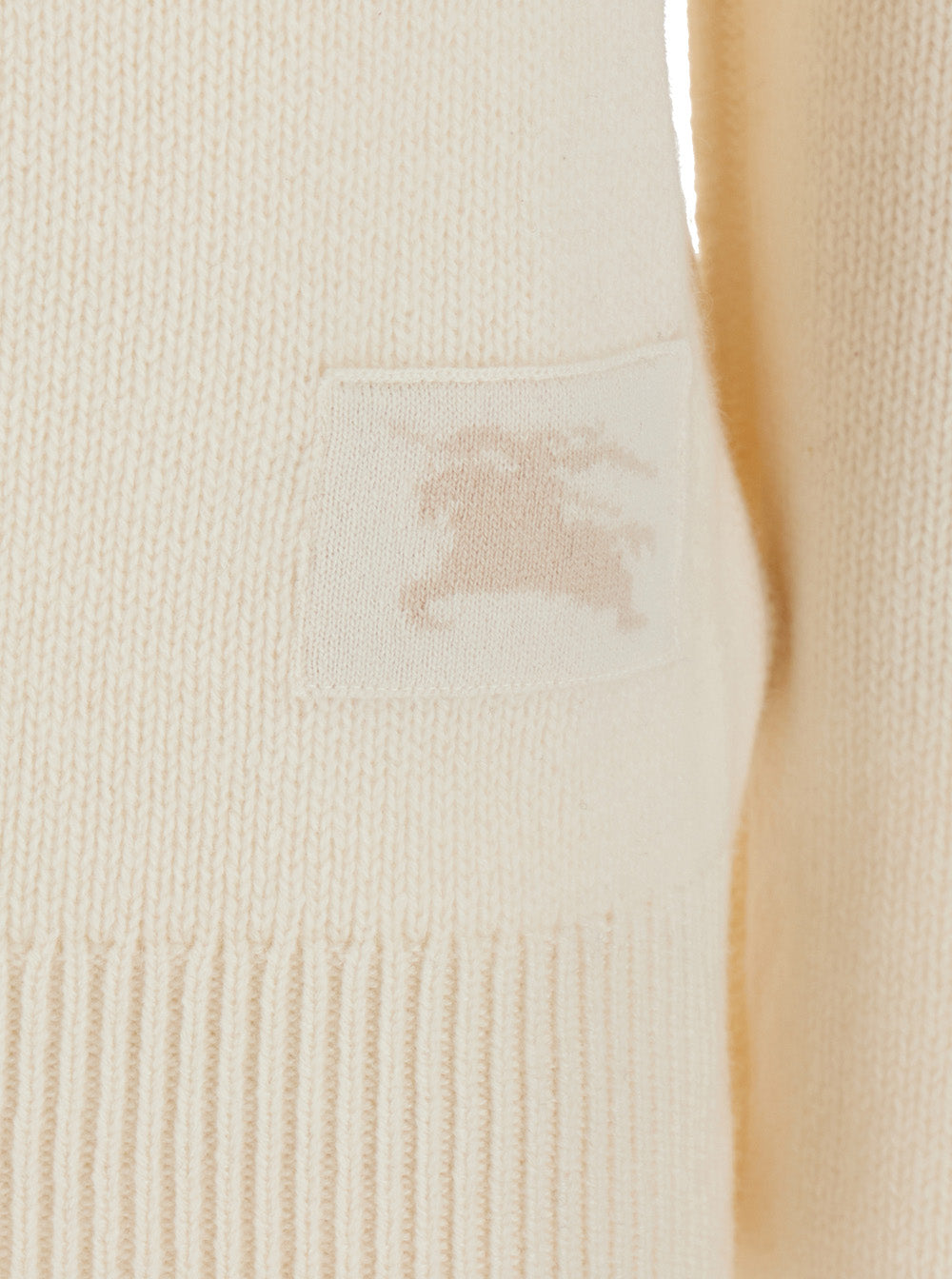 Burberry Women Sweater With Round Neck And Long Sleeves In White Cotton For Women BURBERRY