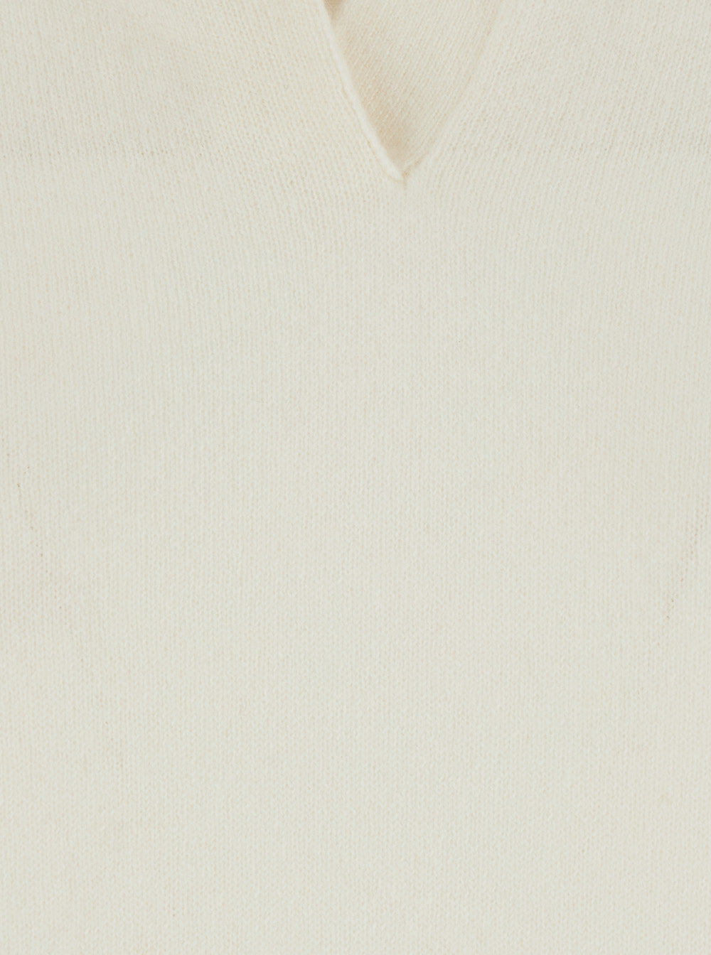 Leplain Women White V-Neck Polo Collar Sweater In Cashmere Women LEPLAIN