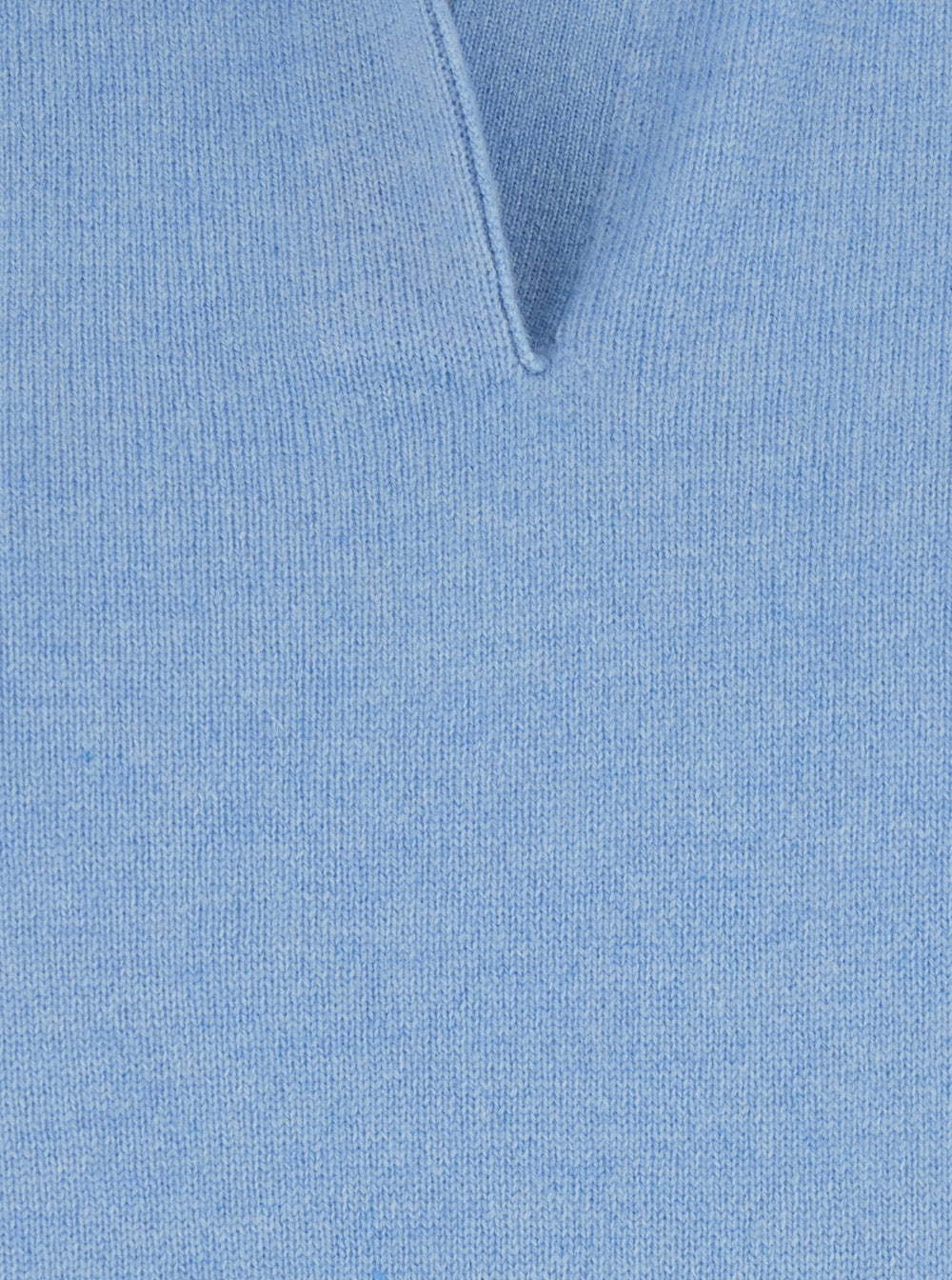 Leplain Women Light Blue Polo Shirt-Style Collar Sweater With Ribbed Trims In Cashmere For Women LEPLAIN