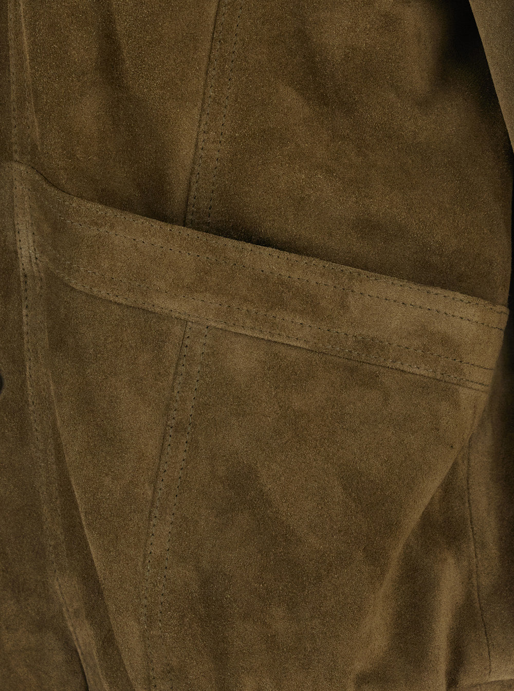 Saint Laurent Women Green Double-Breasted High-Neck Jacket In Suede Women SAINT LAURENT
