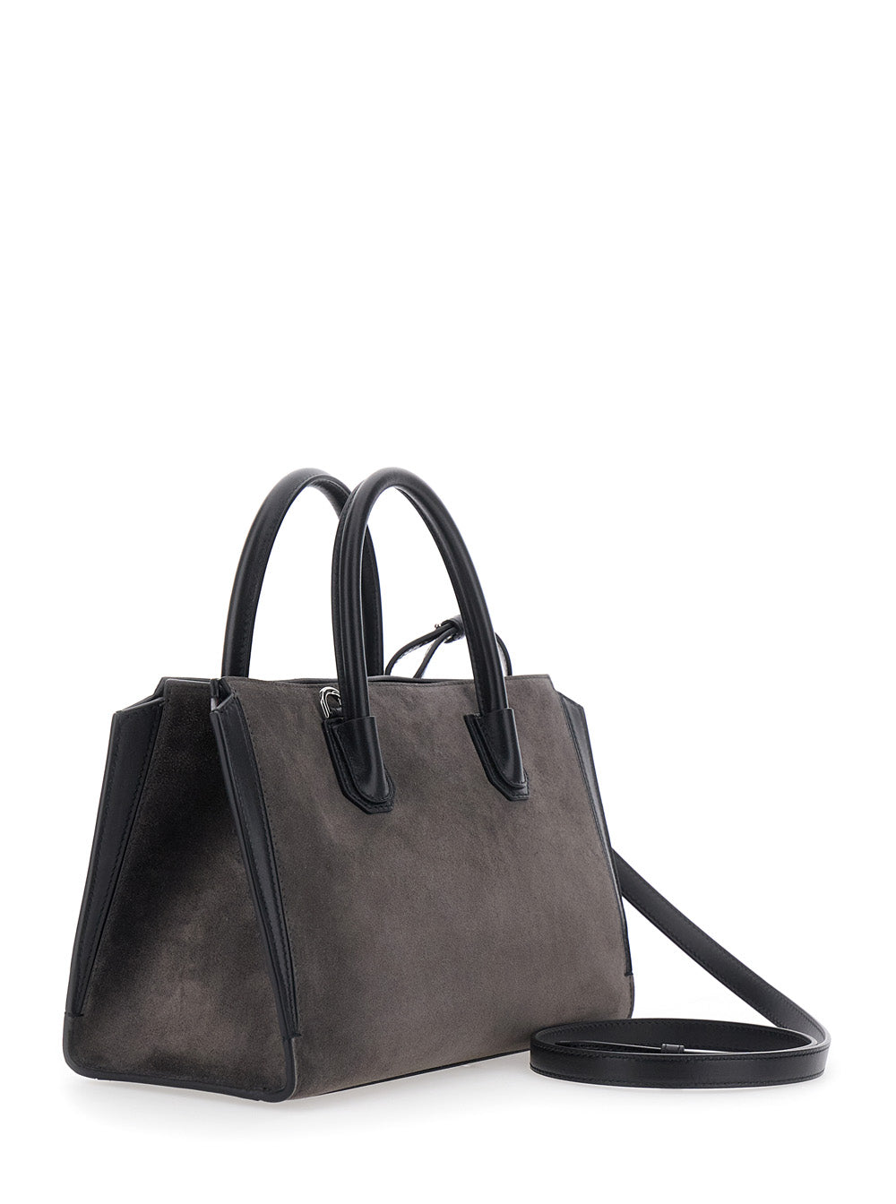 Givenchy Women 'Catchall Antigona Small' Grey Handbag With Logo Lettering On The Front In Suede For Women GIVENCHY