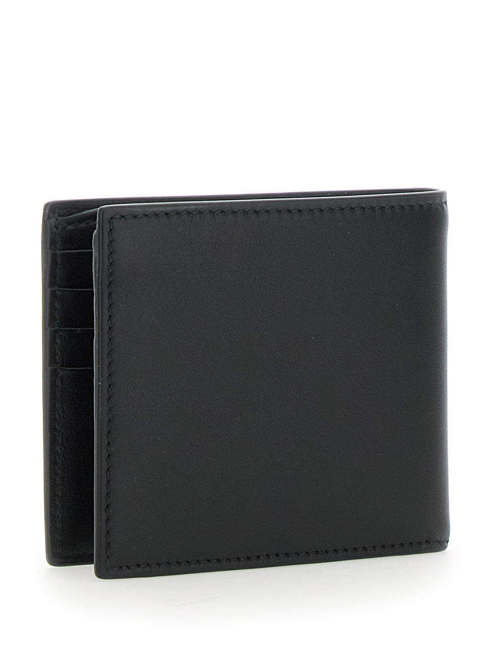 Gucci Men Black Leather Men's Bi-Fold Wallet With Logo Plate On The Front GUCCI