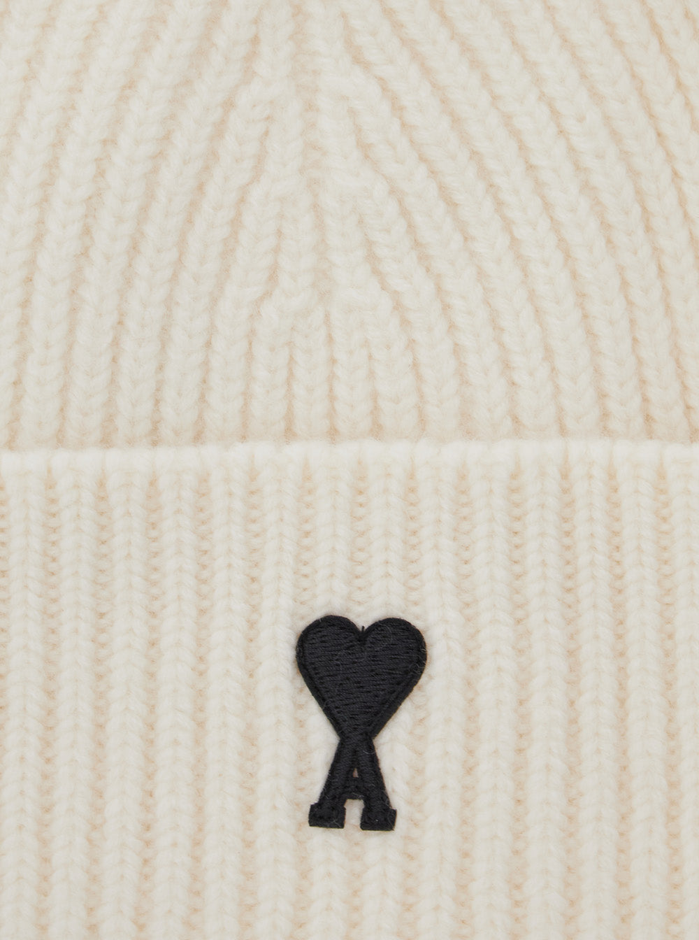 Ami Paris Men White Beanie With Adc Embroidery On The Front In Wool For Men AMI PARIS