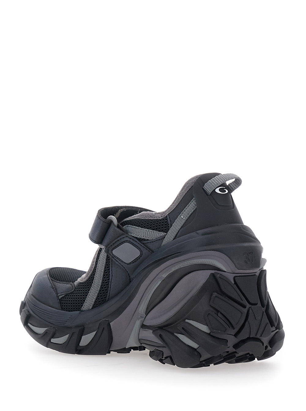 Balenciaga Women Sneakers 'Mary Jane Hydra' With Wedge And Logo Lettering On The Front In Tech Fabric Black Women BALENCIAGA