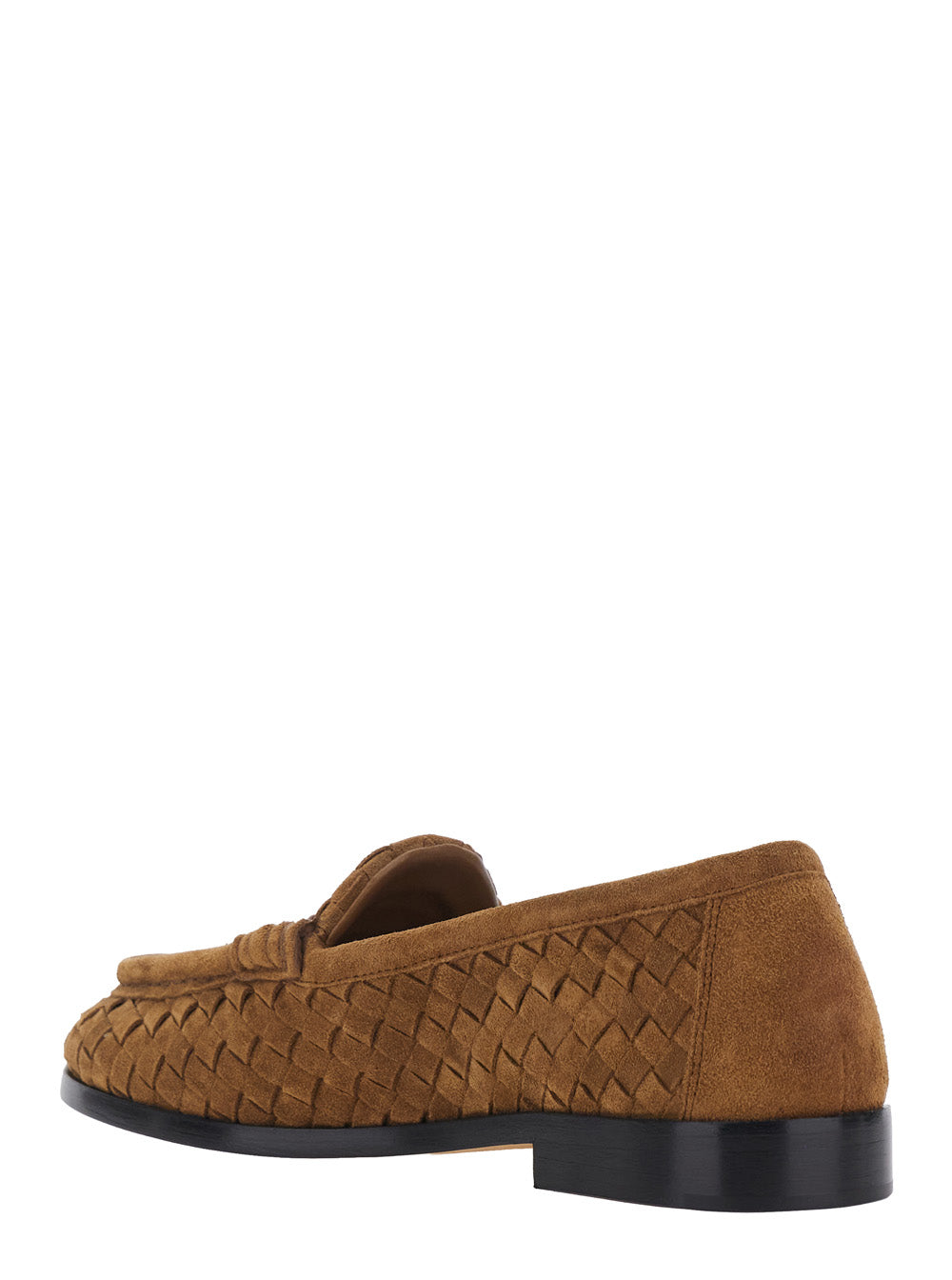 Bottega Veneta Women 'Silenzio' Beige Loafers With Rounded Toe And Woven Motif In Suede Woman BOTTEGA VENETA