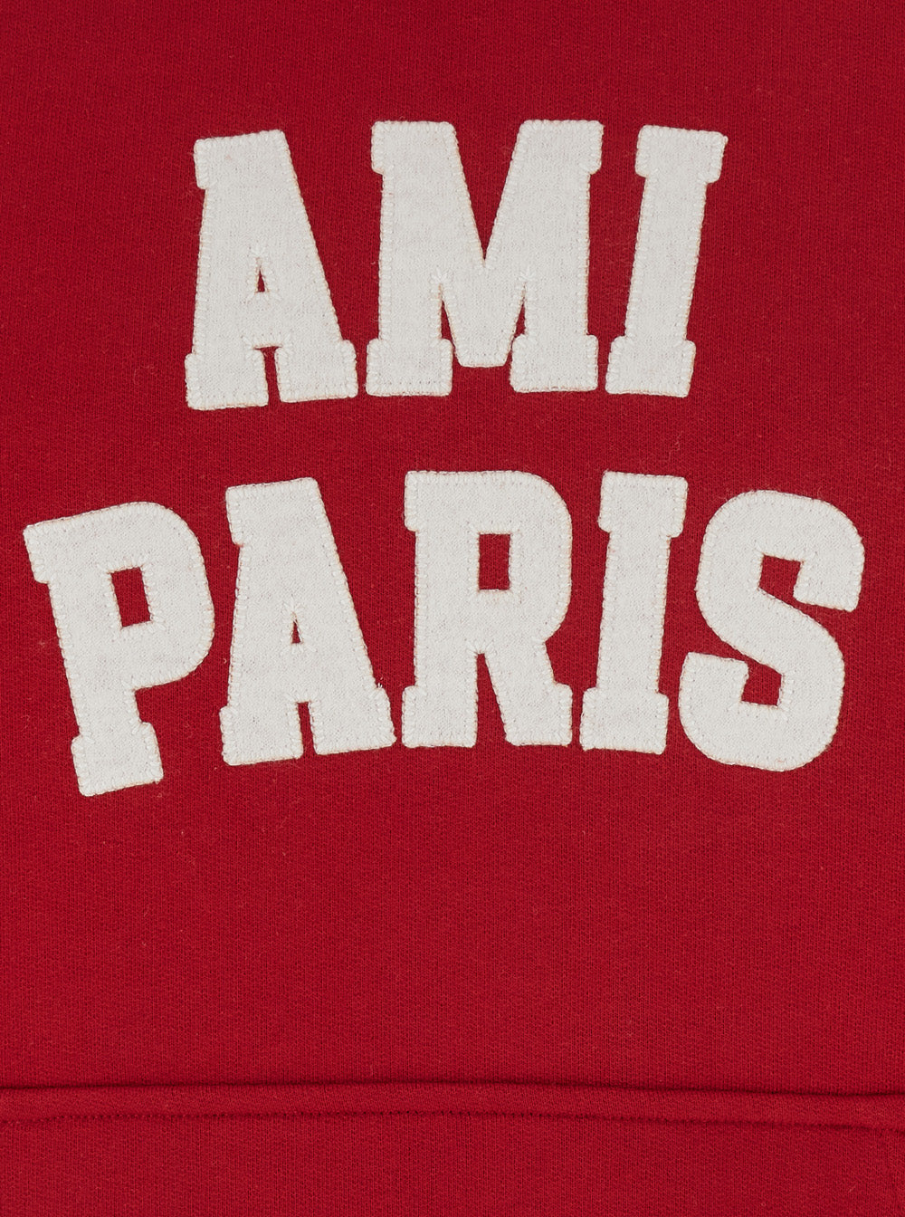 Ami Paris Men Red Hoodie With Drawstring Hood And Maxi Logo Lettering On The Front In Cotton For Men AMI PARIS