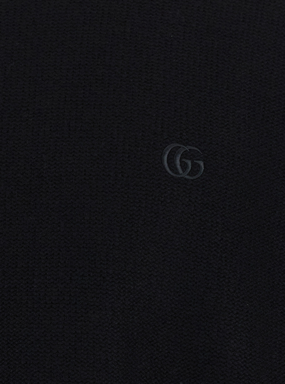 Gucci Men Black Crewneck Sweater With Gg Logo Embroidered On The Front In Wool And Cashmere Men GUCCI