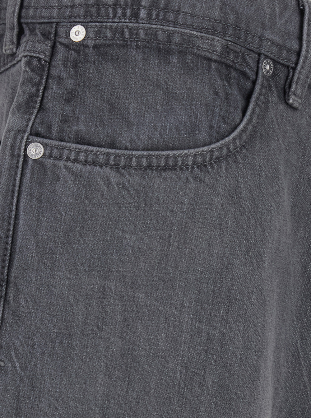 Stone Island Men Grey Loose Jeans With Five-Pocket Design And Logo Patch On The Back In Denim For Men STONE ISLAND