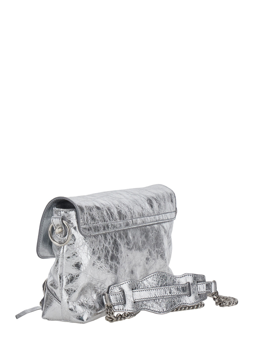 Balenciaga Women 'Le City' Metallic Clutch With Chain Strap And A Zip Pocket On The Front In Leather For Women BALENCIAGA