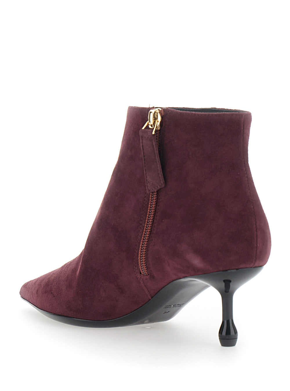 Leplain Women Bordeaux Ankle Boots With Pointed Toe In Suede Women LEPLAIN