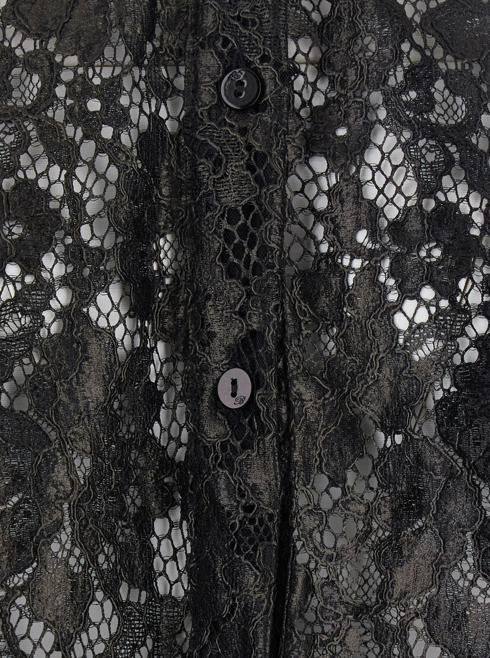 Blumarine Women Black Shirt With Pointed Collar And Semi-Sheer Design In Lace Women BLUMARINE