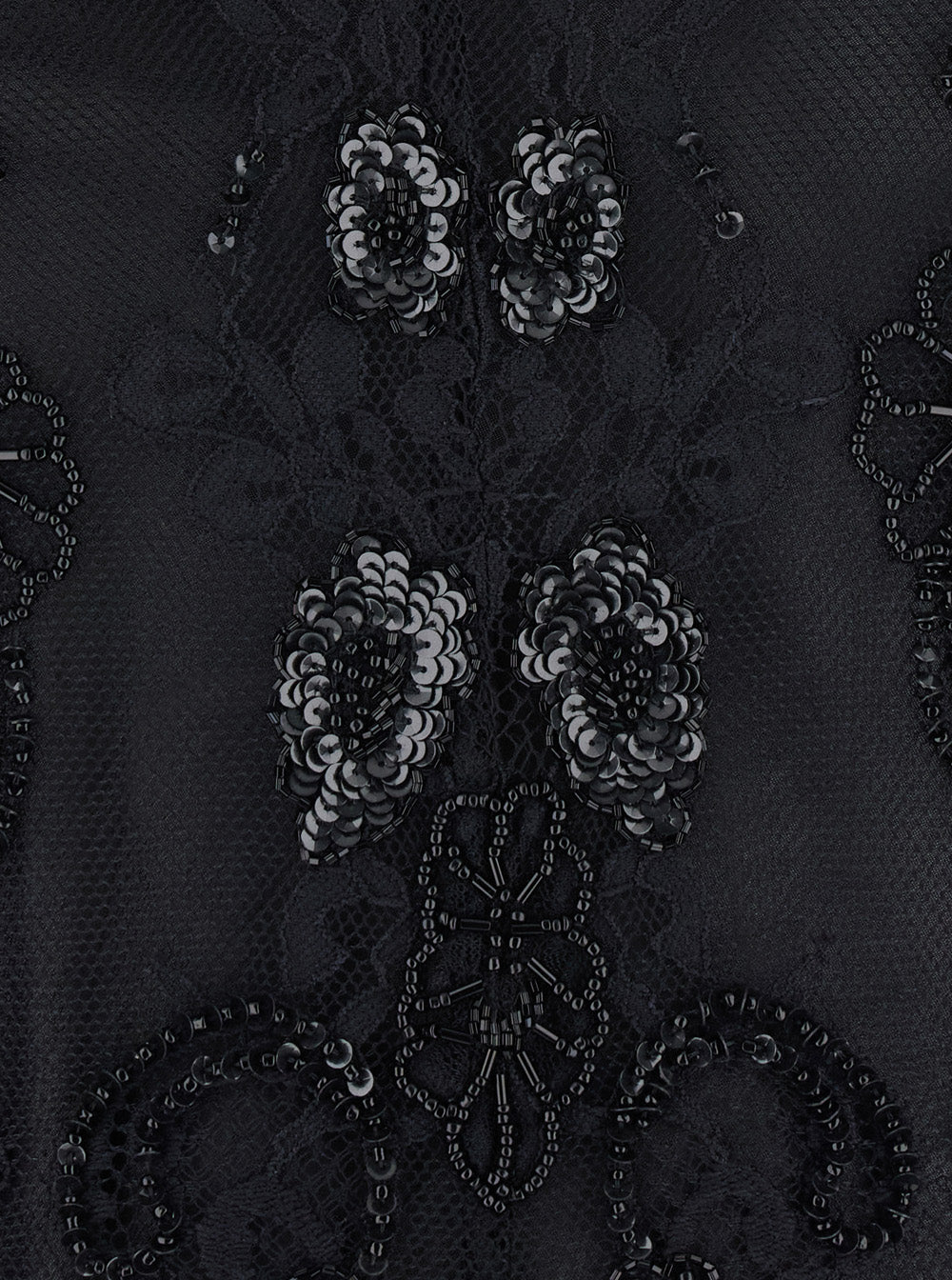 Blumarine Women Black High-Neck Top With Semi-Sheer Design And Rhinestones In Tech Fabric For Women BLUMARINE