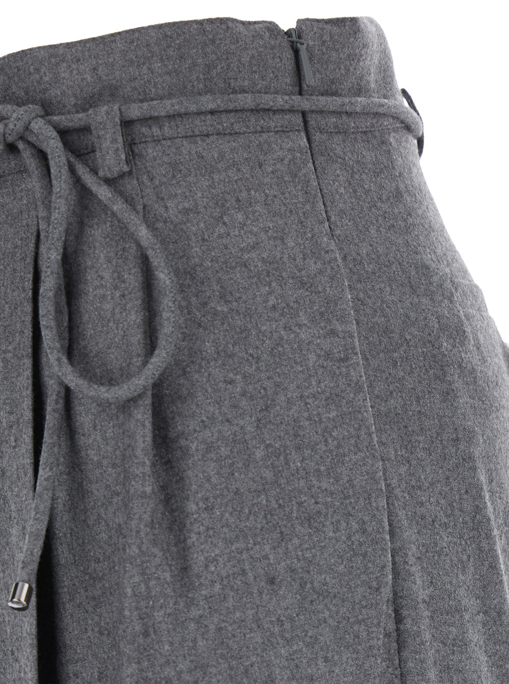 Max Mara Women 'Alibi' Grey Pants With Hidden Side Zip Closure In Stretch Cashmere For Women MAX MARA