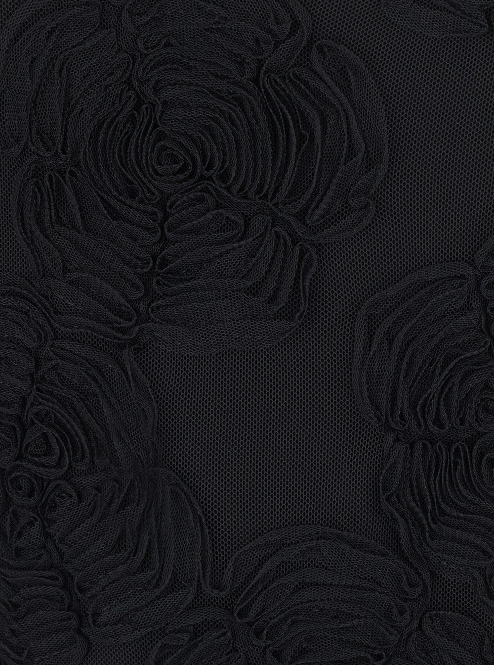 Rotate Women Flower Mesh Ls Mini Dress With Polyester Details And Black Color For Women ROTATE