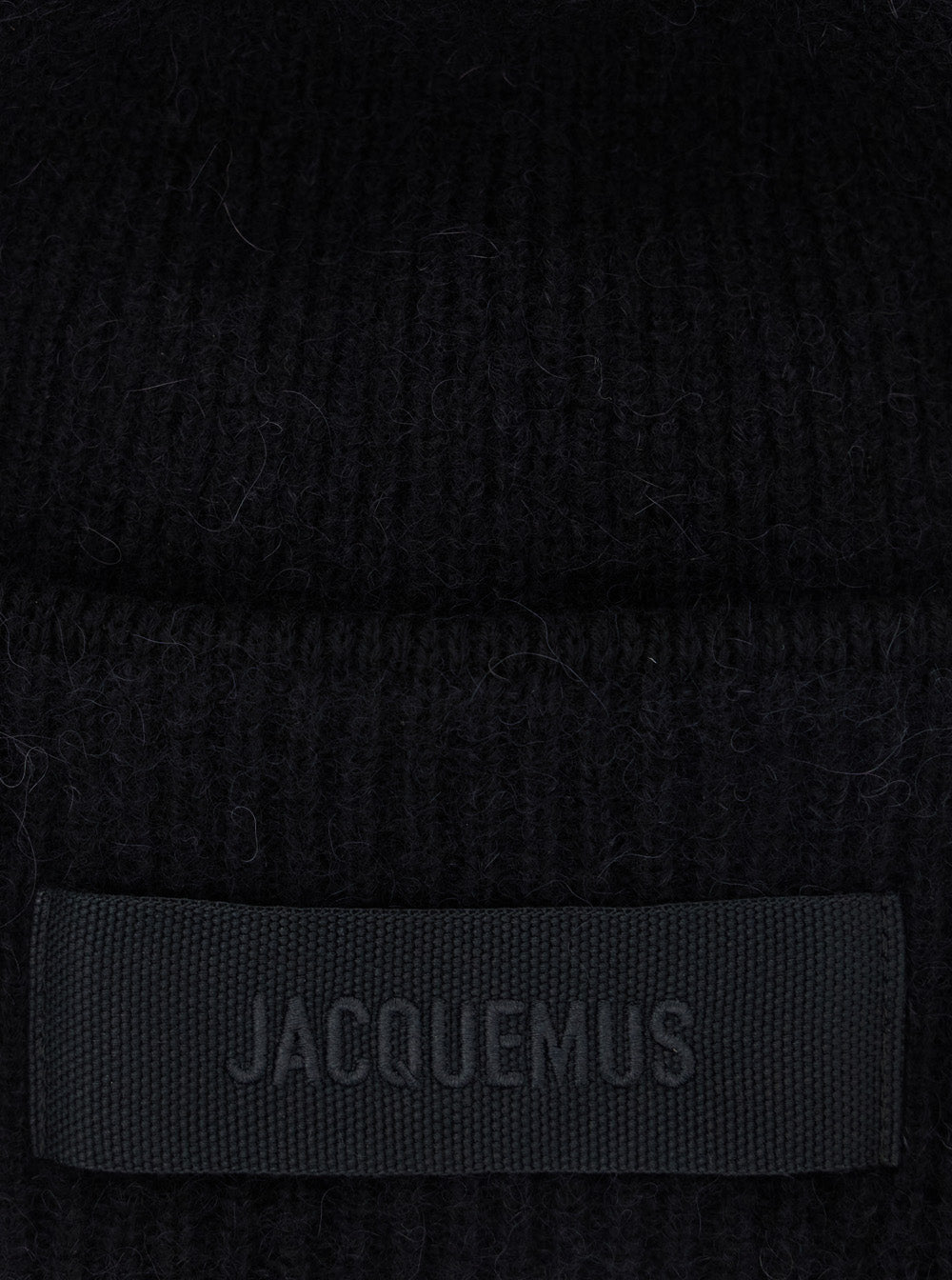 Jacquemus Women Le Bonnet Gros Grain Is A Hat With A Gros Grain Brim Made Of Black Unisex Alpaca, Nylon, And Merino Wool JACQUEMUS