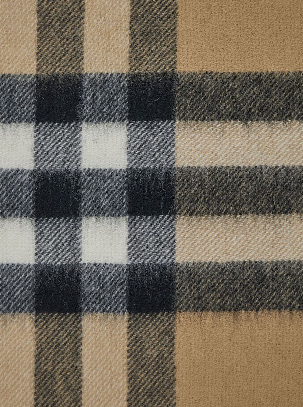 Burberry Women Beige Scarf With Check Motif In Cashmere For Women BURBERRY