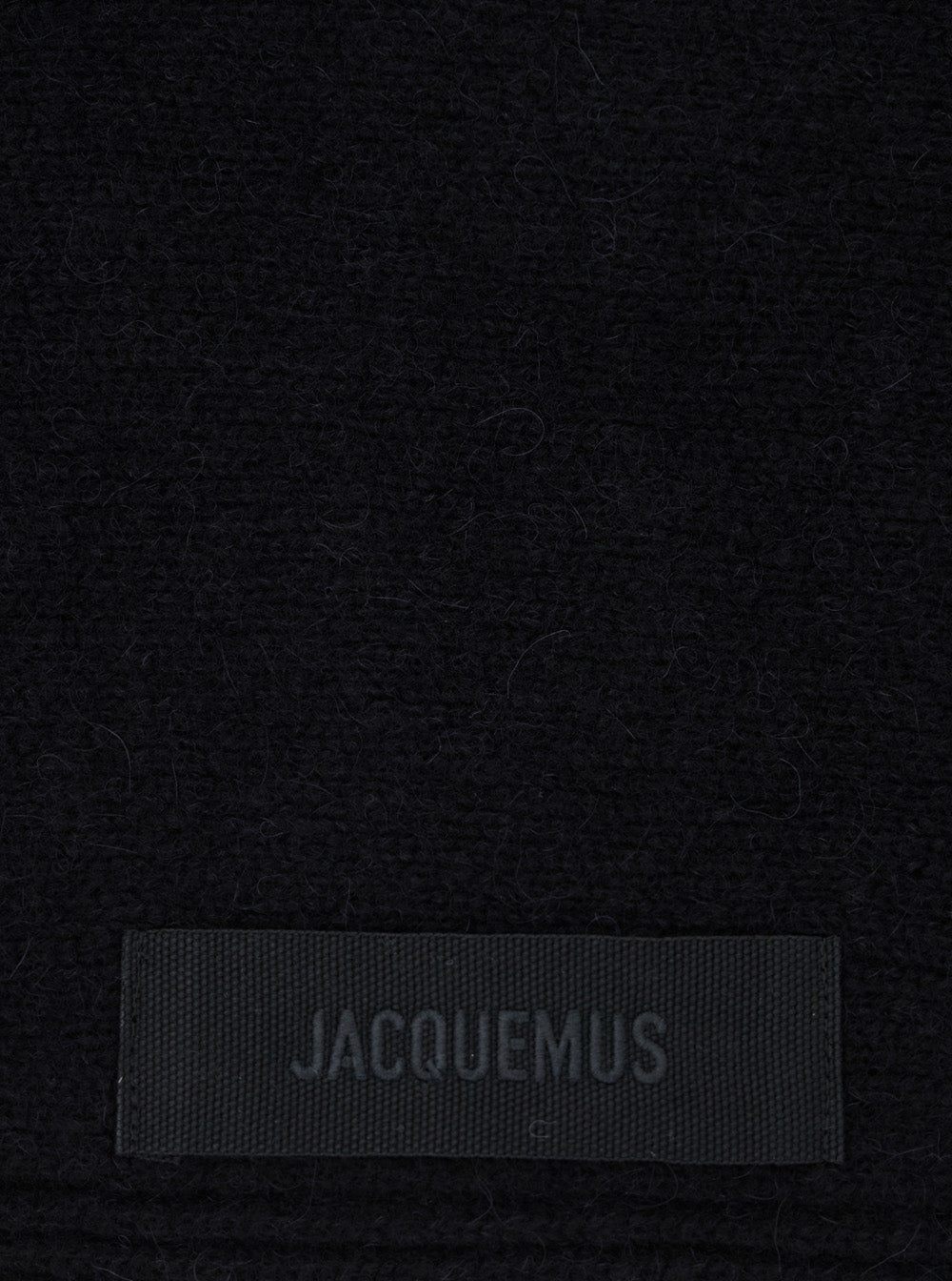 Jacquemus Women Le Chale Gros Grain Is A Unisex Black Alpaca And Merino Wool Scarf JACQUEMUS