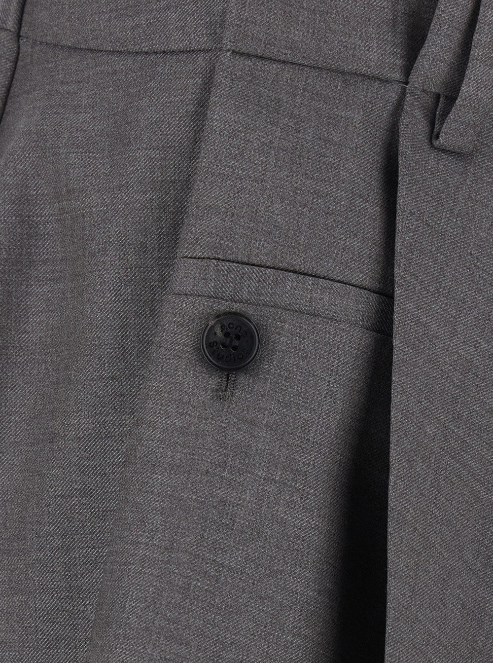 Acne Studios Women Grey Skirt With Pleated Design And Welt Pockets With Button In Wool Blend For Women ACNE STUDIOS