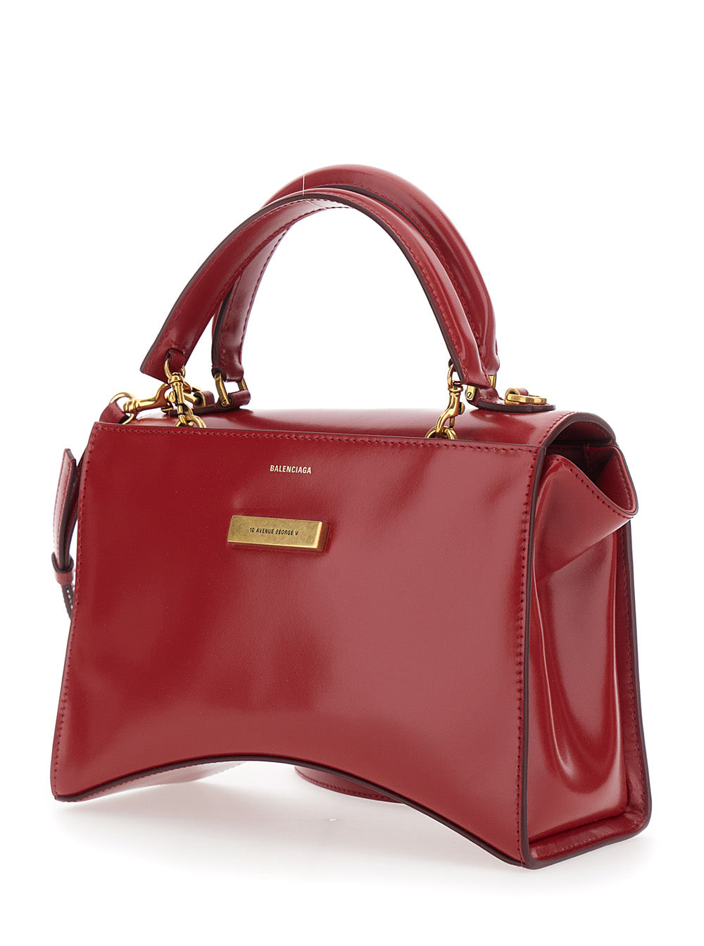 Balenciaga Women Hg Aven Top Handle Medium Bag In Shiny Box Calf Leather BALENCIAGA