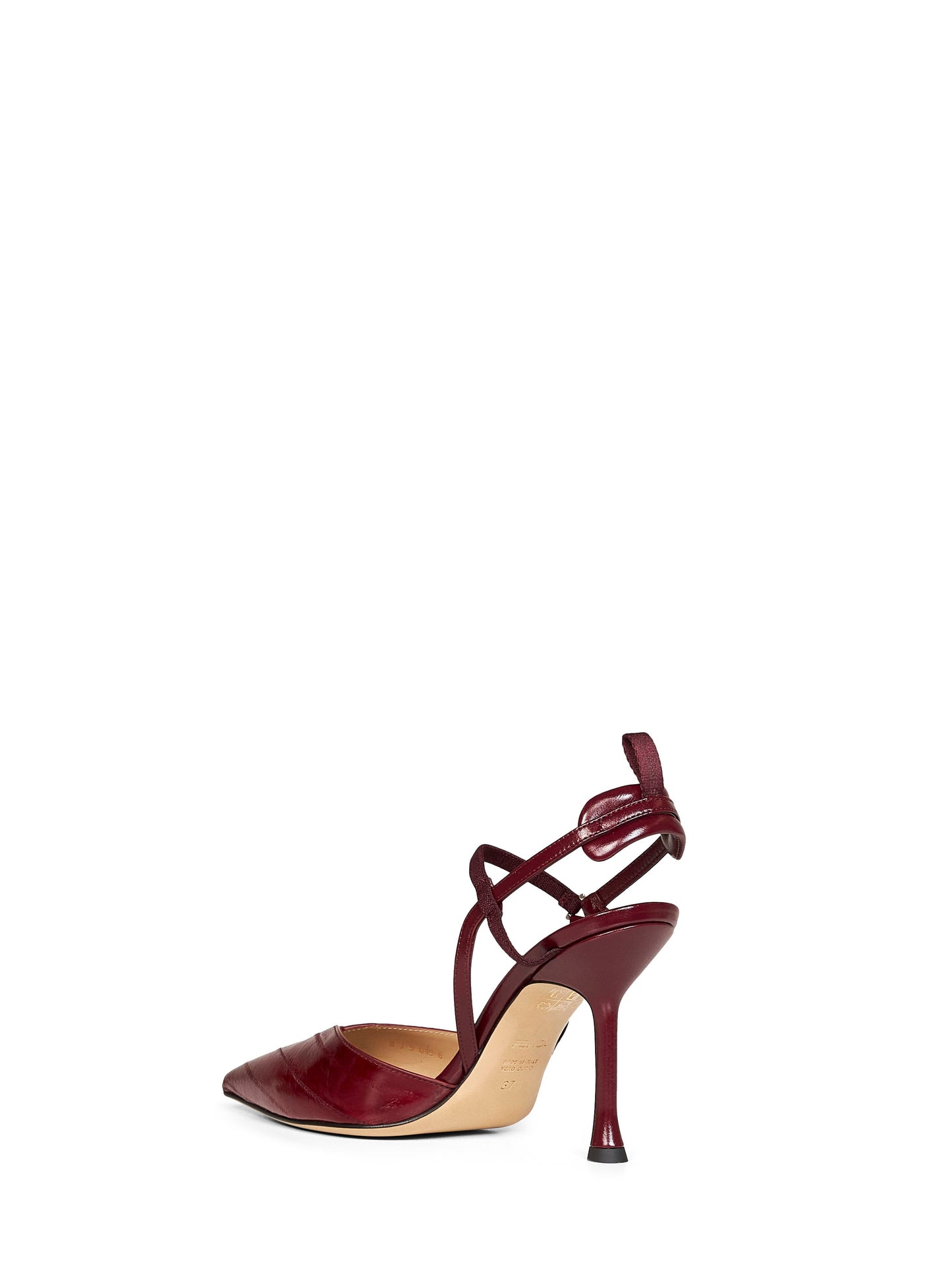 Fendi Women Burgundy Very Colibri Slingback Pumps In Leather FENDI