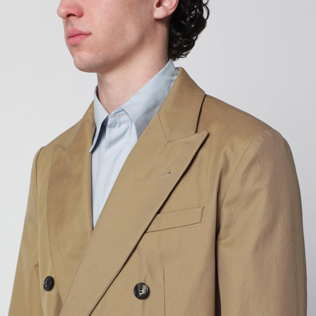 Dries Van Noten Camel Double-Breasted Jacket Men DRIES VAN NOTEN