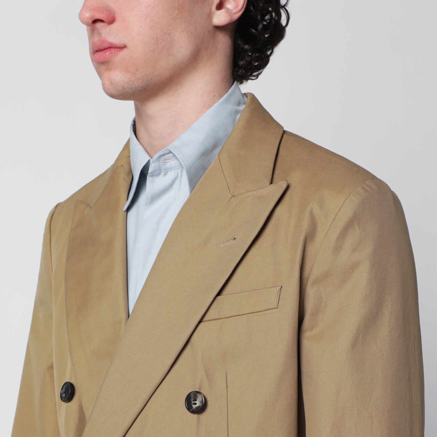 Dries Van Noten Camel Double-Breasted Jacket Men DRIES VAN NOTEN