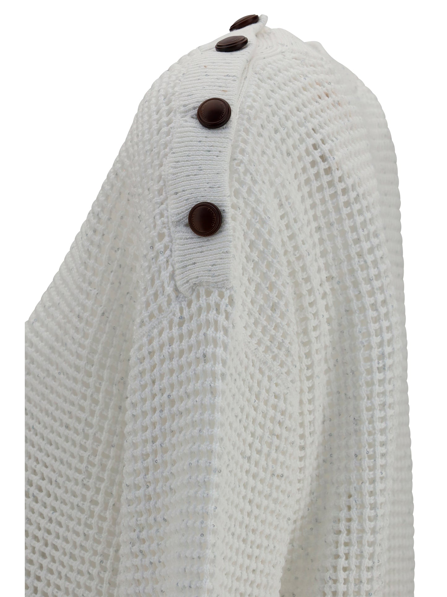 Brunello Cucinelli Women Openwork Sweater With Shoulder Buttons BRUNELLO CUCINELLI