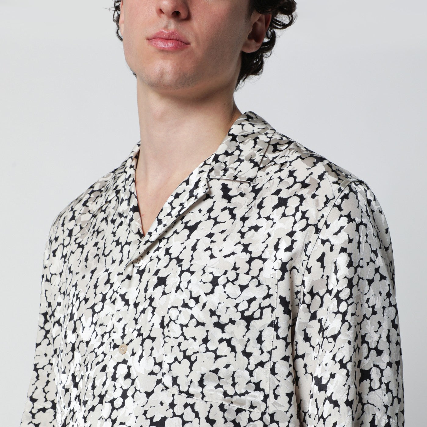 Dries Van Noten Viscose Shirt With Black/Ecru Pattern Men DRIES VAN NOTEN