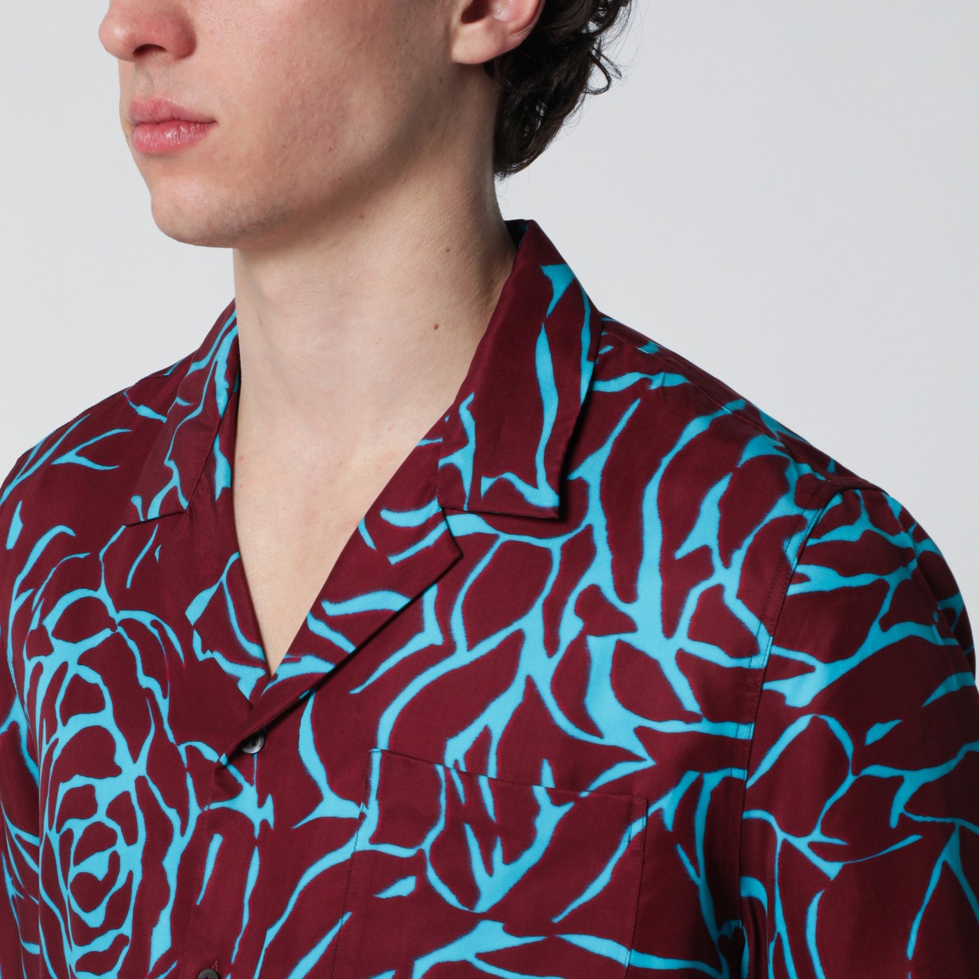 Dries Van Noten Burgundy Shirt With Archive Rose Print Men DRIES VAN NOTEN