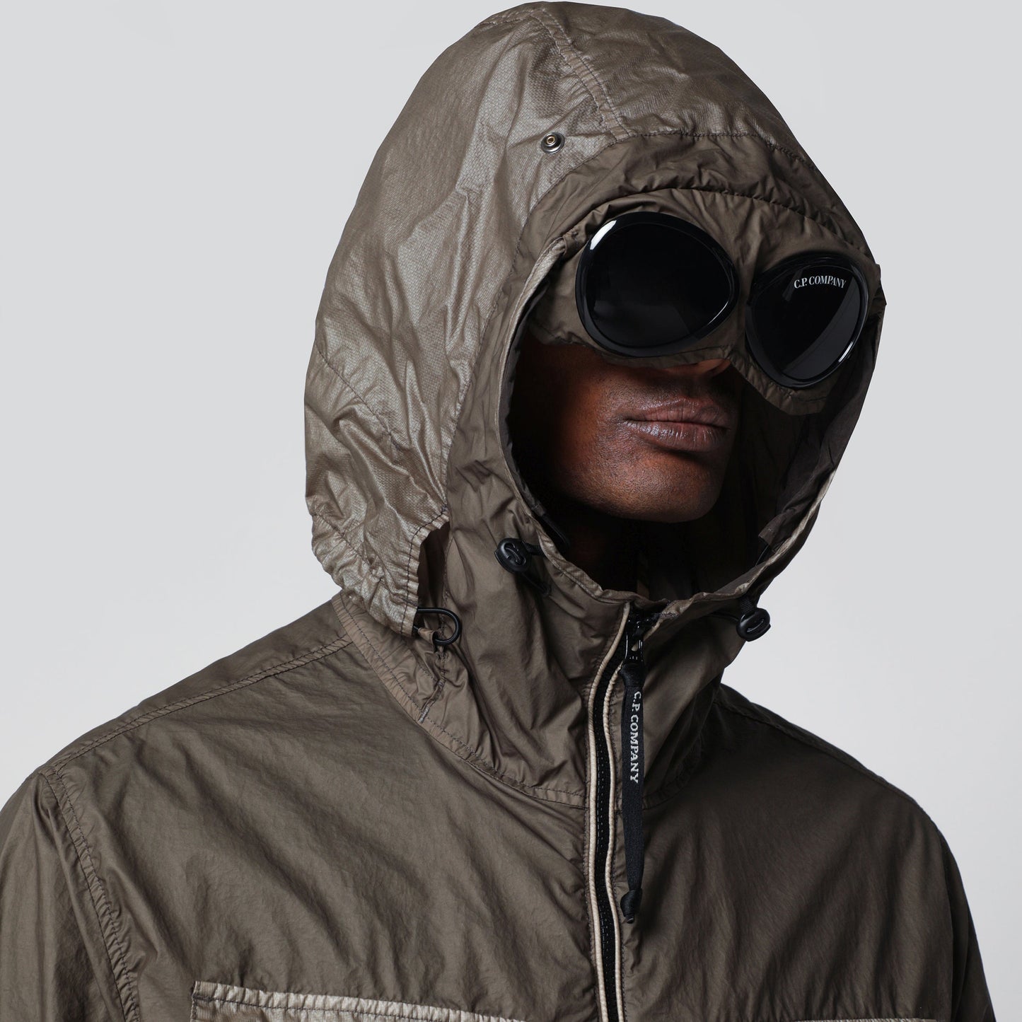 C.P. Company Lead Grey Bi-Tm Nylon Goggle Jacket Men C.P. COMPANY