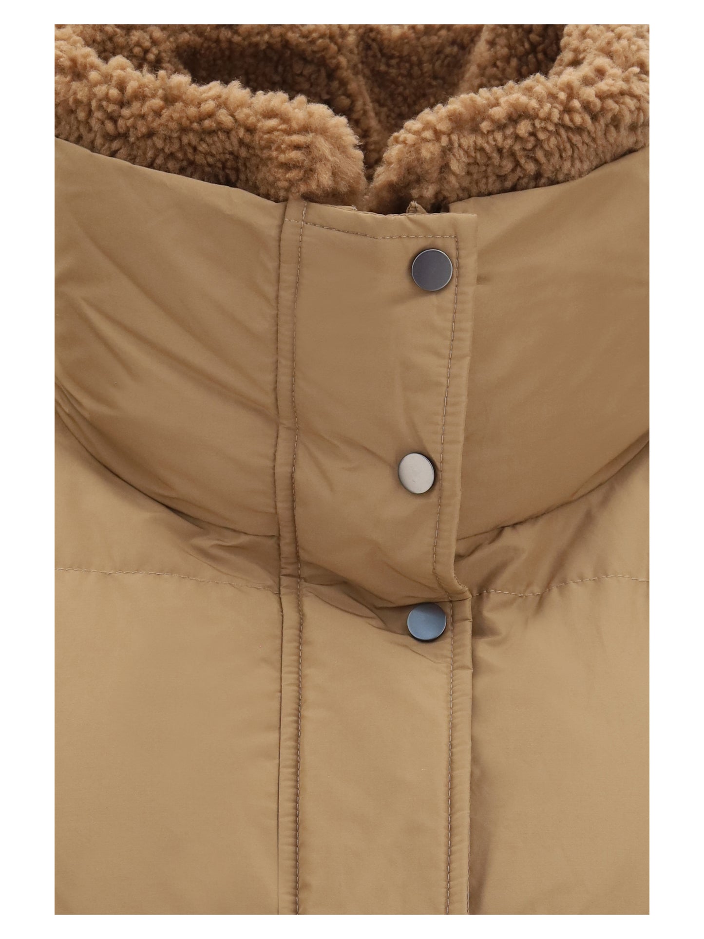 Brunello Cucinelli Women Padded Jacket With Shearling Collar BRUNELLO CUCINELLI
