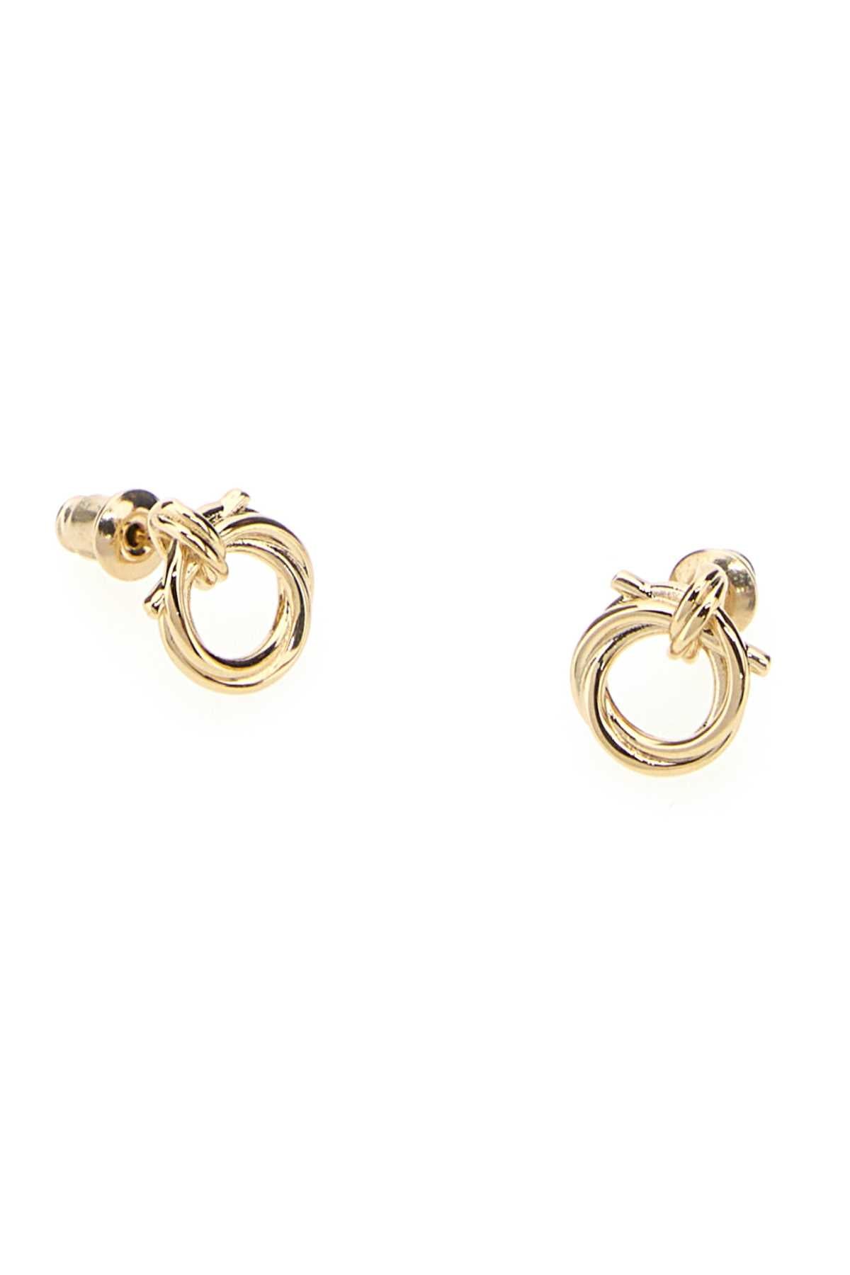 Salvatore Ferragamo Women Gold Metal Twisted Gancini Earrings FERRAGAMO