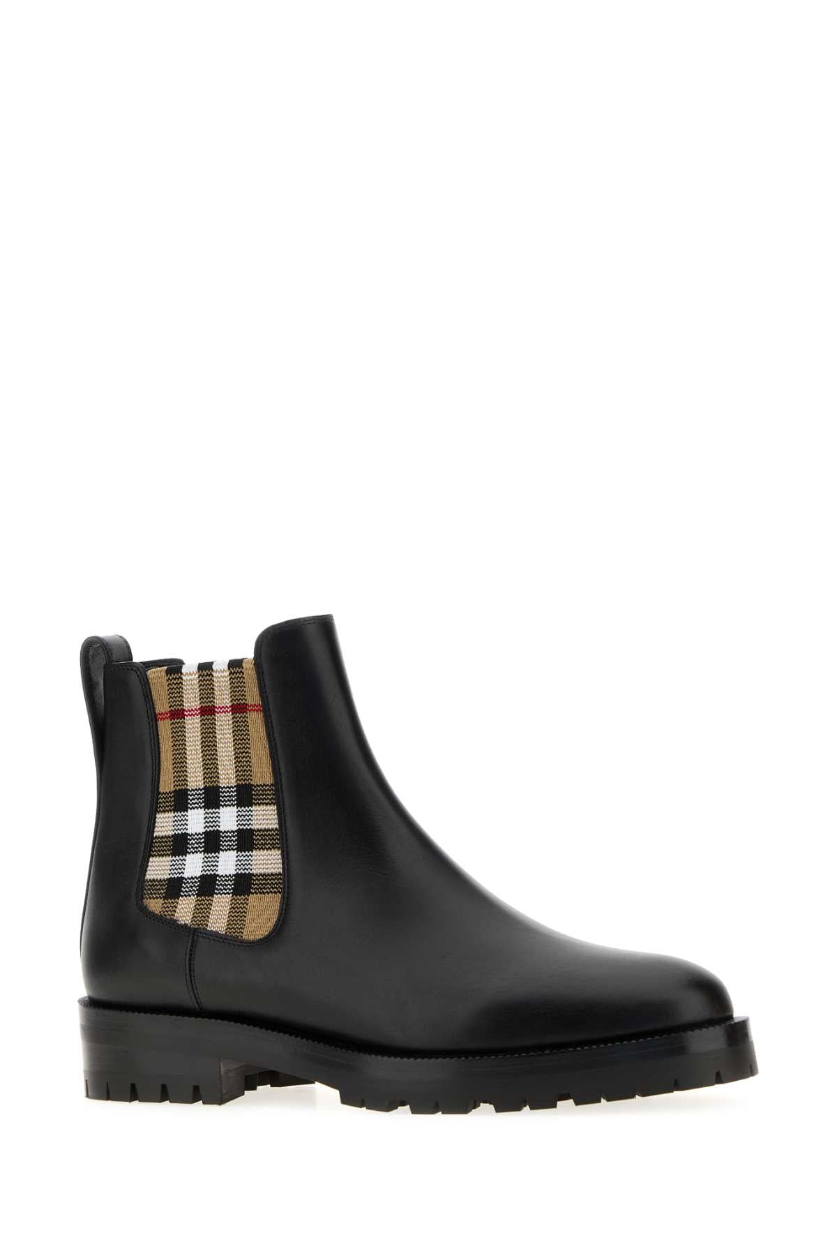 Burberry Women Black Leather Ankle Boots BURBERRY
