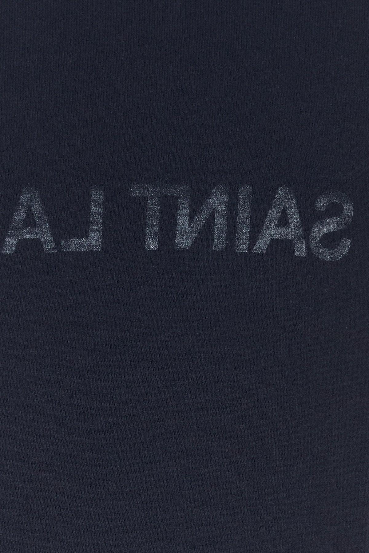 Saint Laurent Men Navy Blue Cotton T-Shirt SAINT LAURENT
