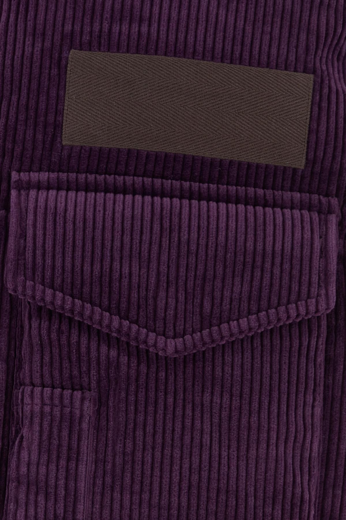 Sacai Men Purple Corduroy Down Jacket SACAI