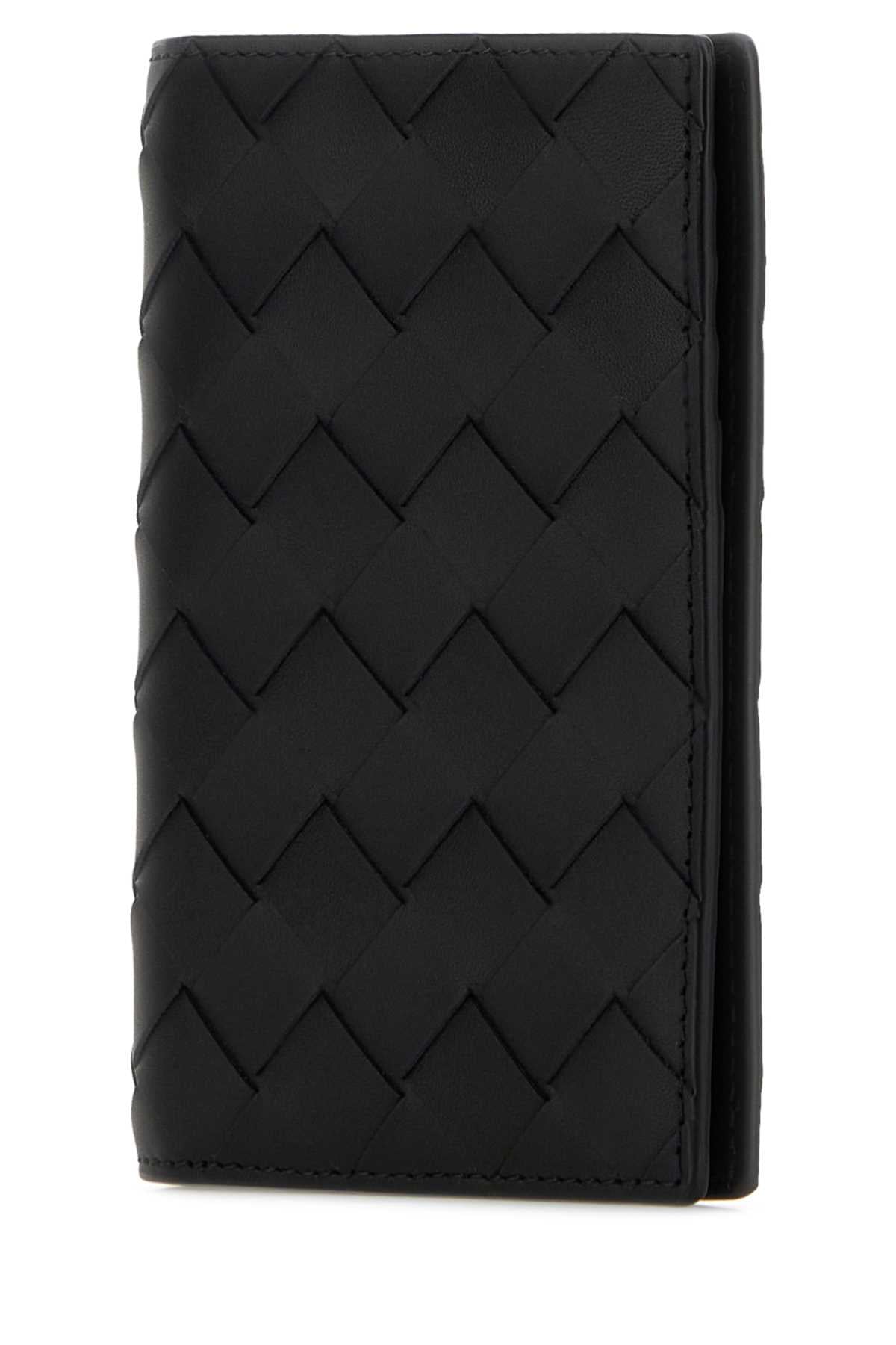 Bottega Veneta Men Black Leather Passport Holder BOTTEGA VENETA