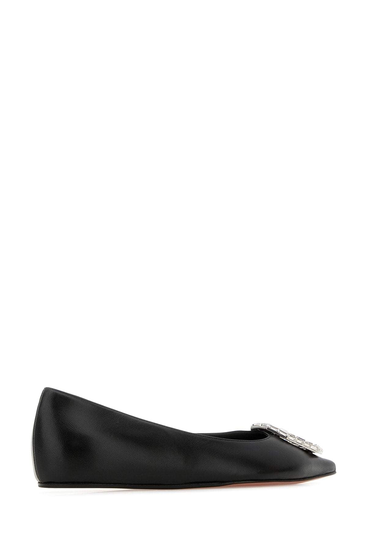 Amina Muaddi Women Camelia Flat Nappa Black White Buc AMINA MUADDI