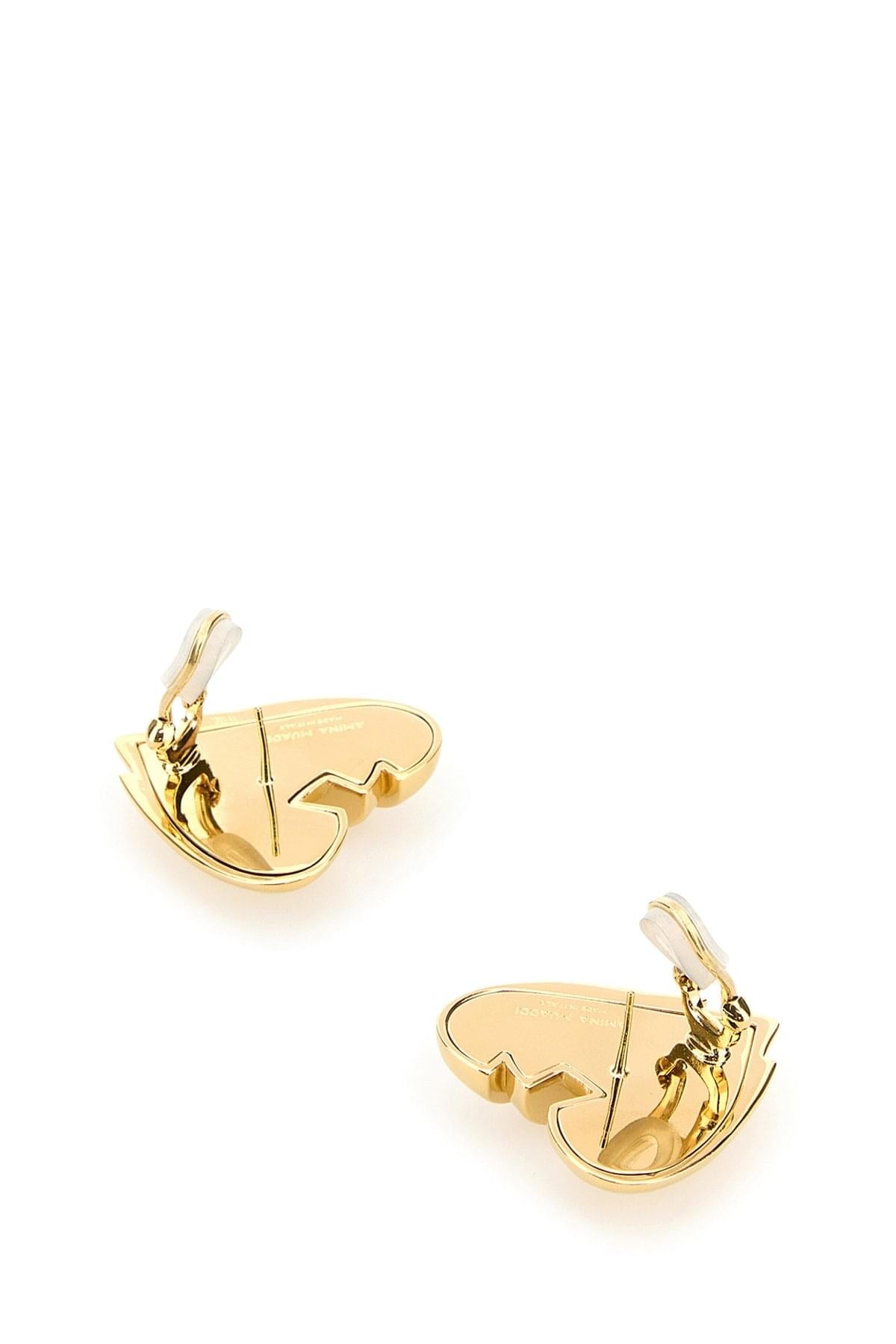Amina Muaddi Women Heartbreaker Earring Gold Base AMINA MUADDI