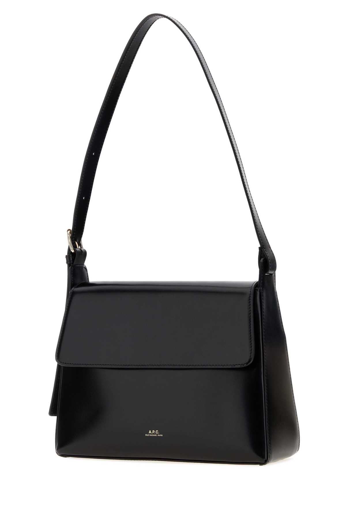 A.P.C. Women Black Leather Virginie Shoulder Bag A.P.C.