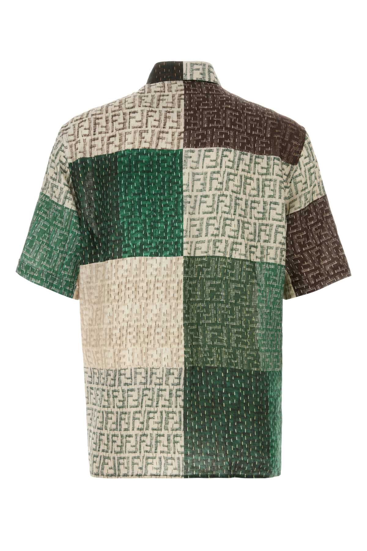Fendi Men Multicolor Linen Shirt FENDI