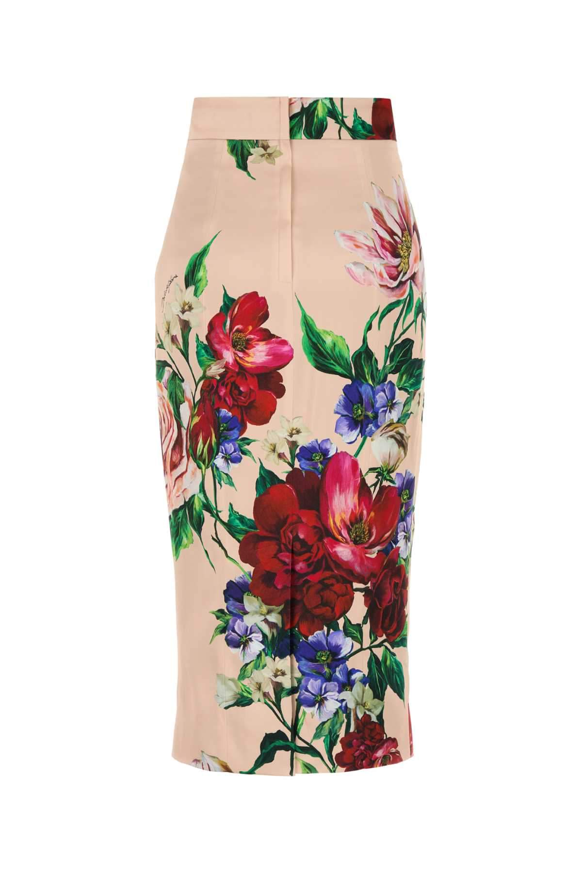 Dolce & Gabbana Women Printed Stretch Satin Skirt DOLCE & GABBANA