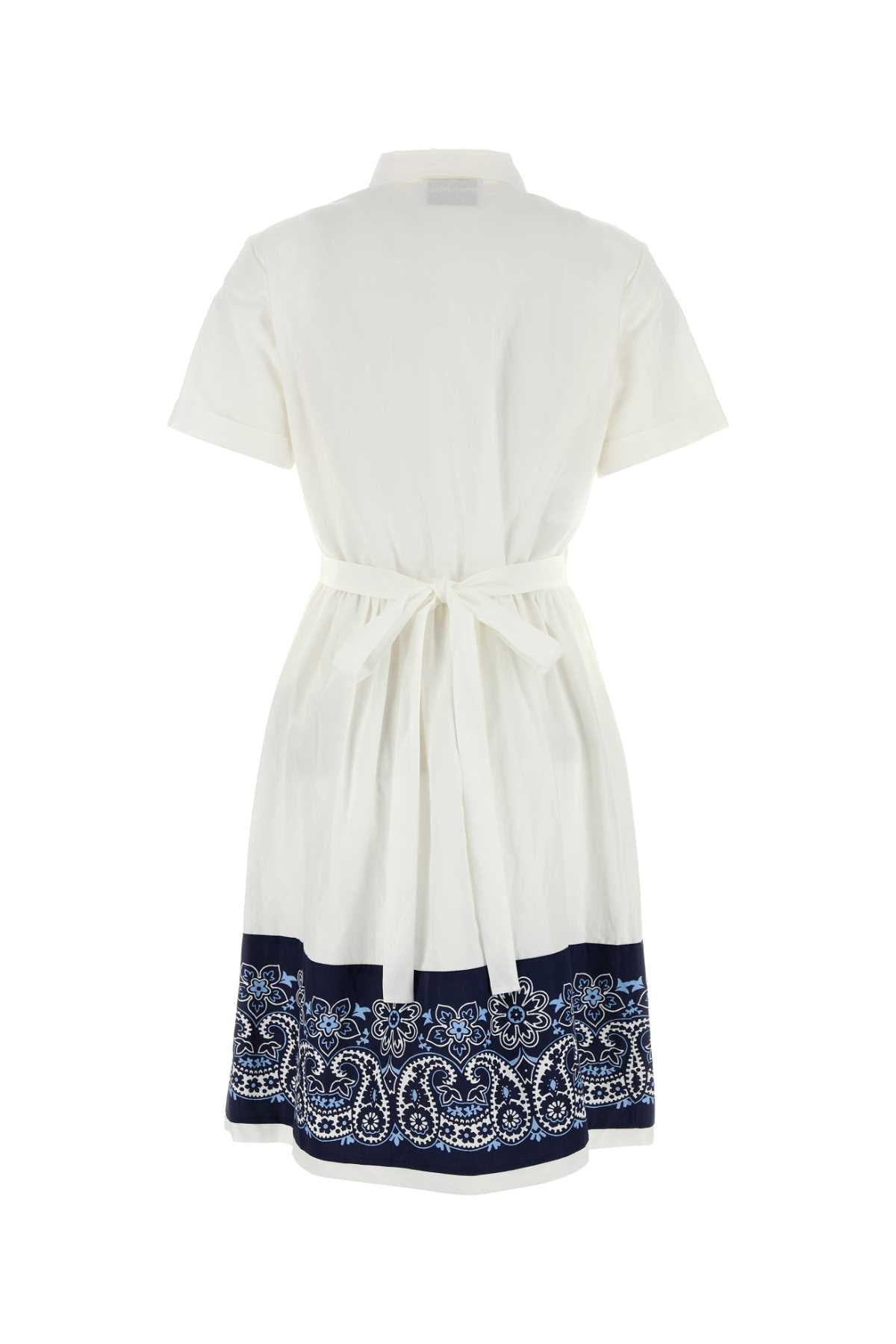 Miu Miu Women White Cotton Blend Shirt Dress MIU MIU