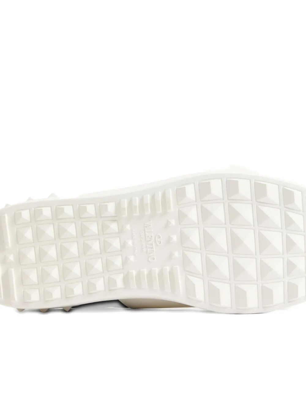 Valentino Garavani Men Open Leather Sneakers With Contrast Band And Stud Details VALENTINO GARAVANI