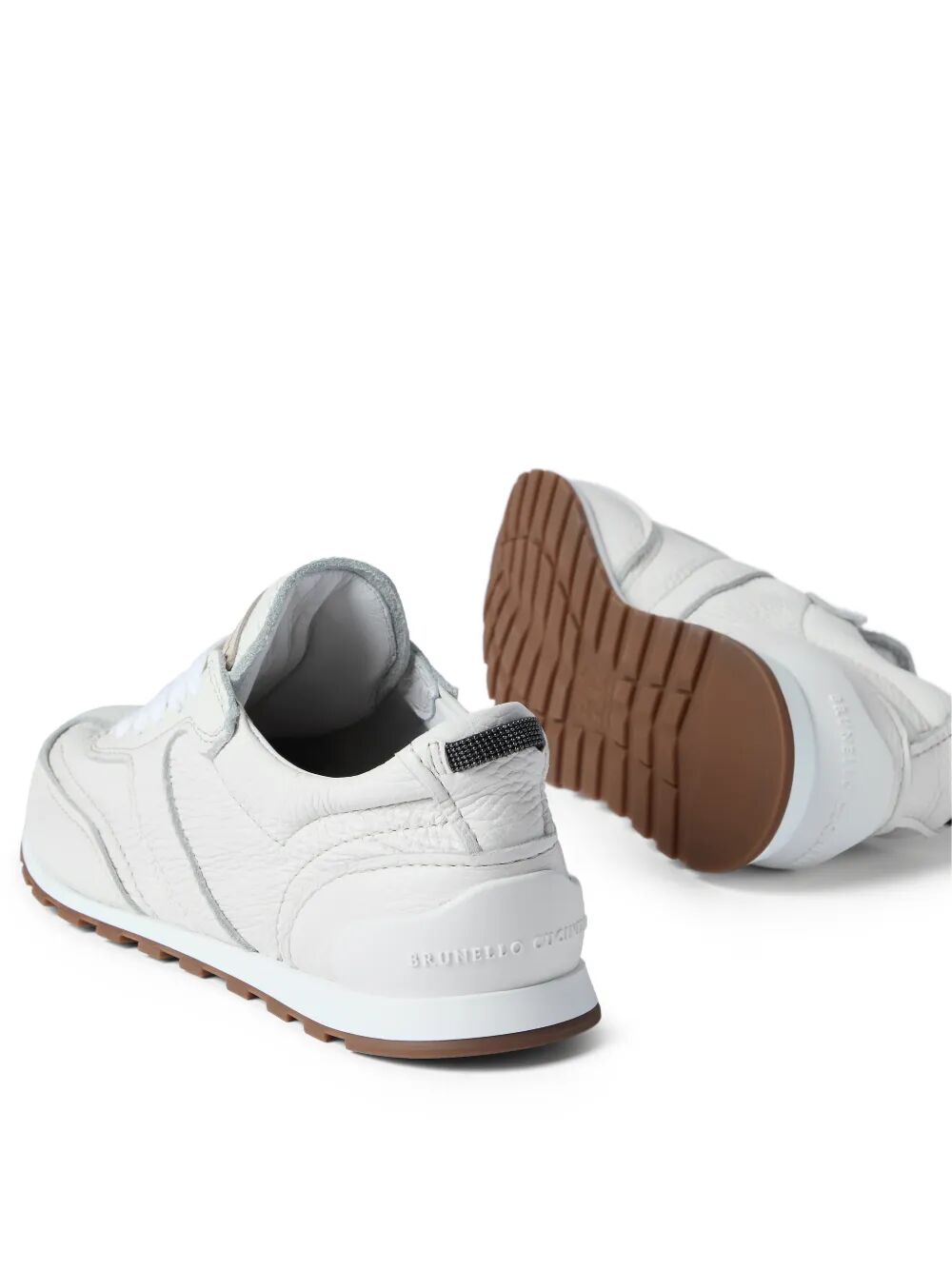 Brunello Cucinelli Women Grained Soft Leather Runners With Shiny Loops BRUNELLO CUCINELLI