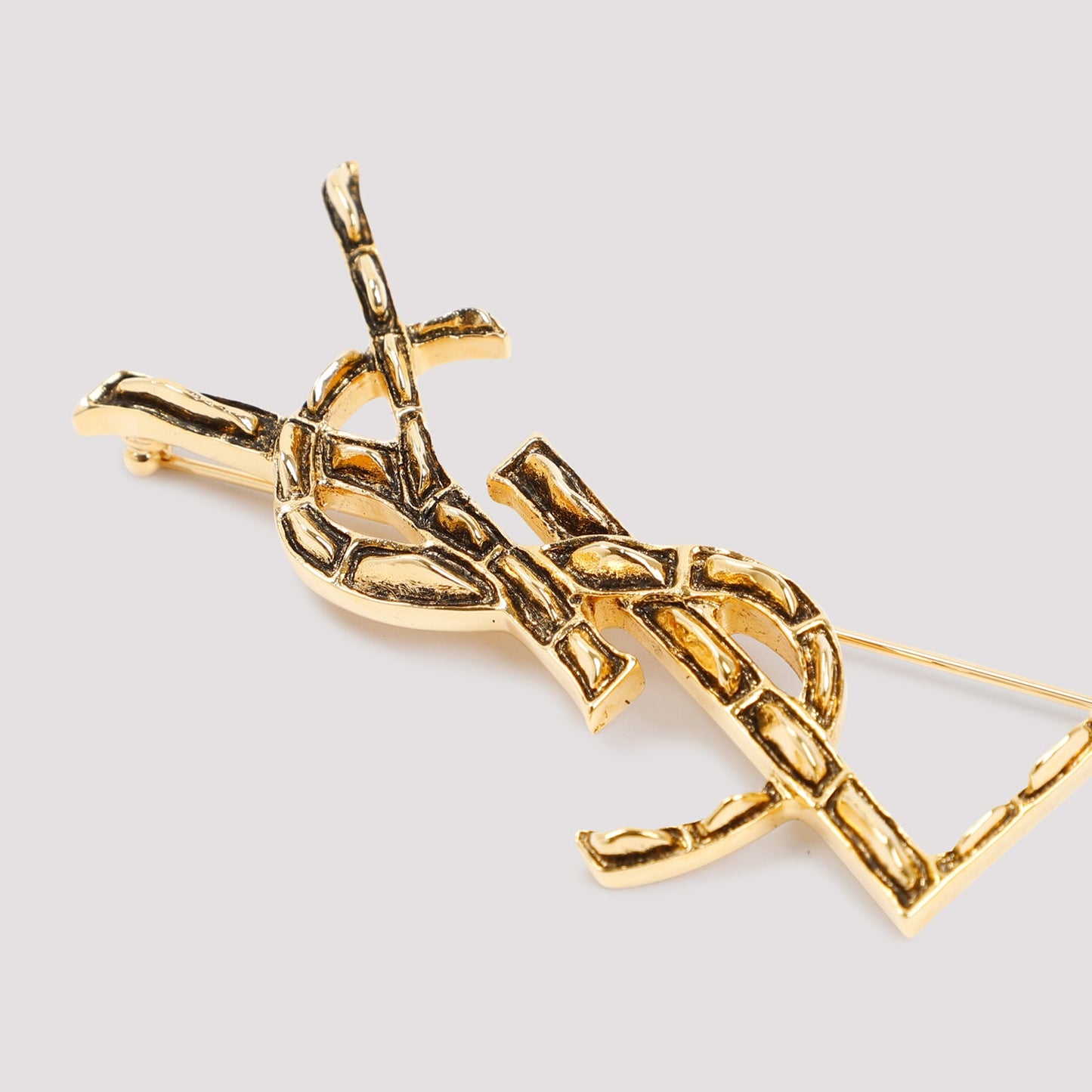 Opyum Textured Coco Brooch Women SAINT LAURENT