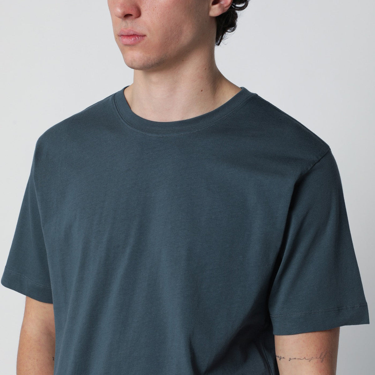 Dries Van Noten Petrol Green Cotton T-Shirt Men DRIES VAN NOTEN